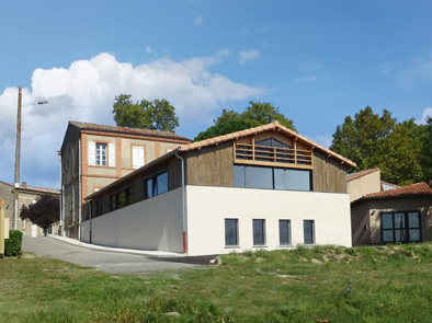 Extension école Lavalette bioclimatique bois architecte HQE Collart Verfeil